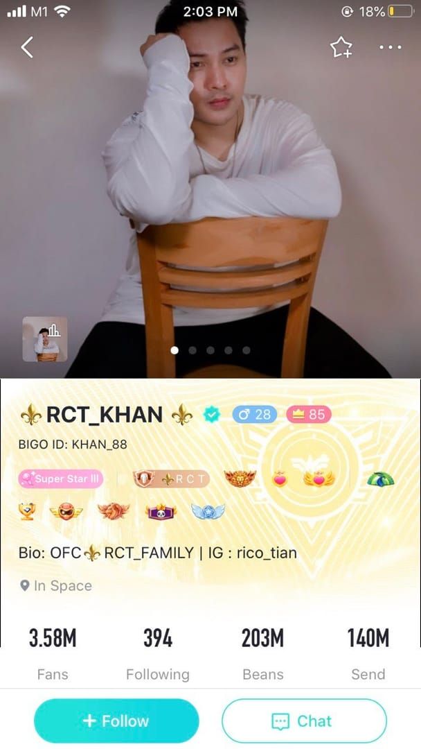 Bigo Live Rico Tian peak earnings example