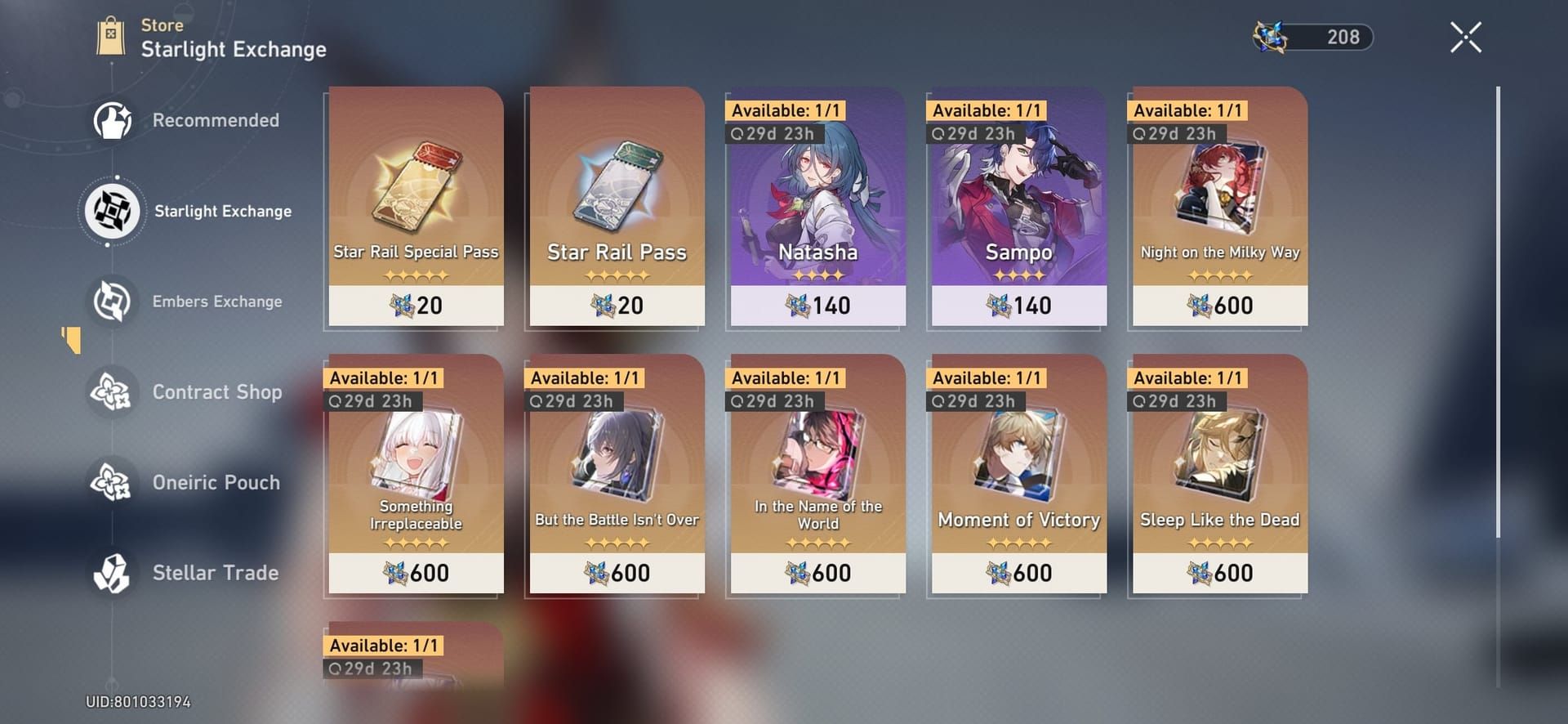 Honkai Star Rail event shop refresh timer and calendar