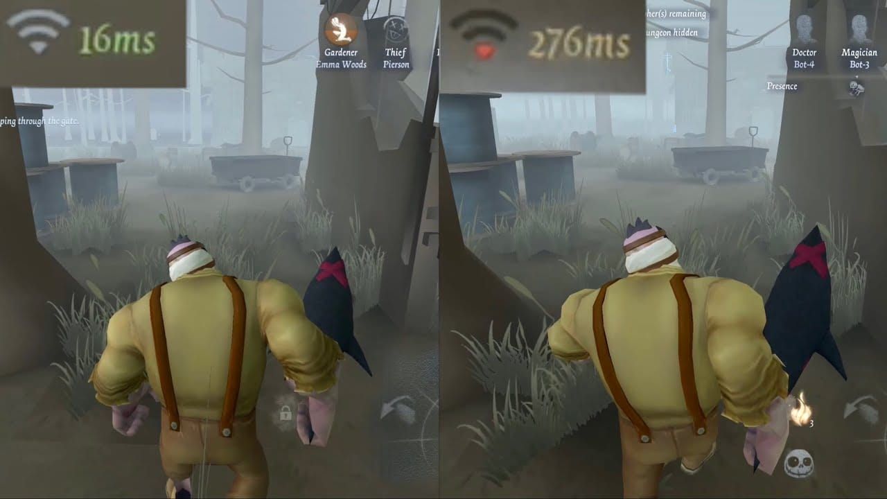 Comparison of Identity V SEA and NA server ping values