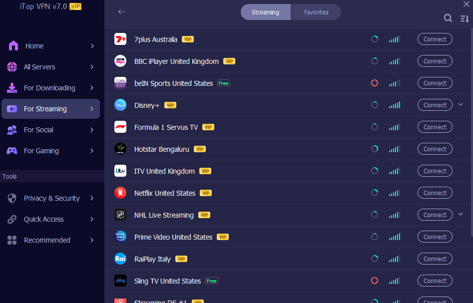 لقطة شاشة شحن Bigo Live مع VPN مفعل
