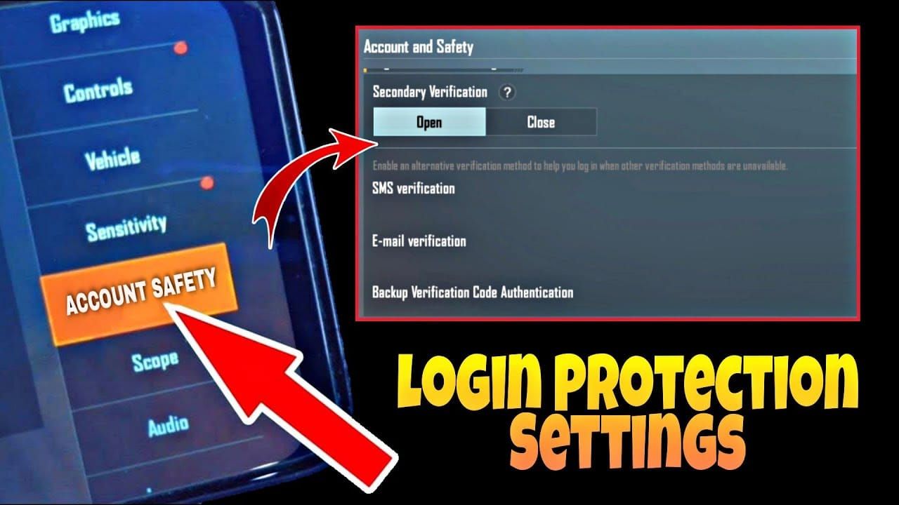 واجهة تفعيل 2FA في إعدادات حساب PUBG Mobile