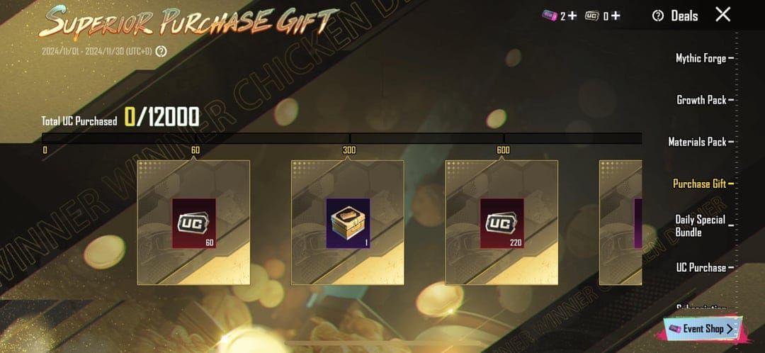 Bonusuri și promoții UC în PUBG Mobile