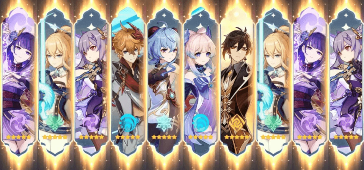 원신 6대 함정 효율 비교 차트