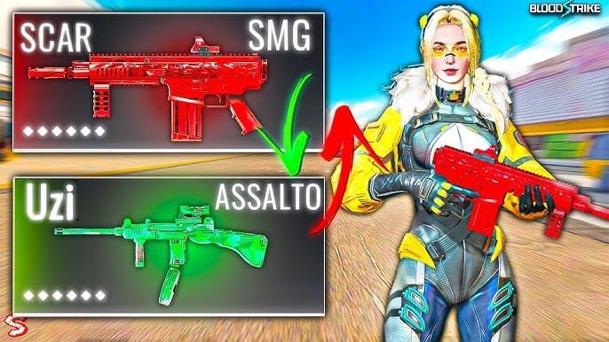 Meta loadouts Uzi and SCAR in Blood Strike