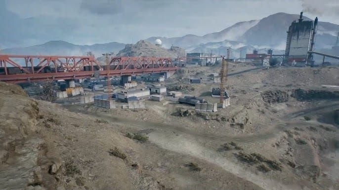 Delta Force Trainwreck map with industrial sprawl and ziplines