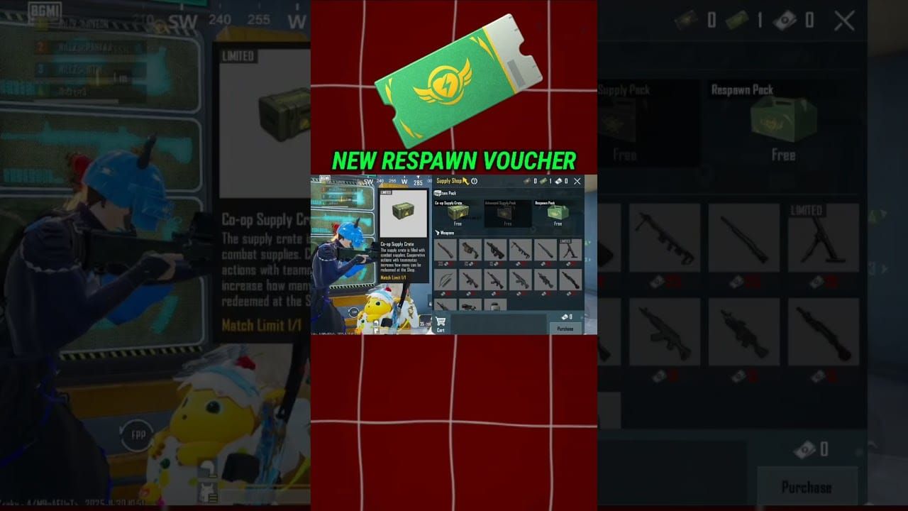 PUBG Mobile Supply Shop interface for Respawn Packs