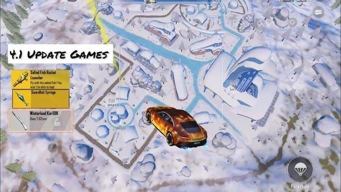 Hartă PUBG Mobile Frosty Funland cu zone de zăpadă și Penguinville