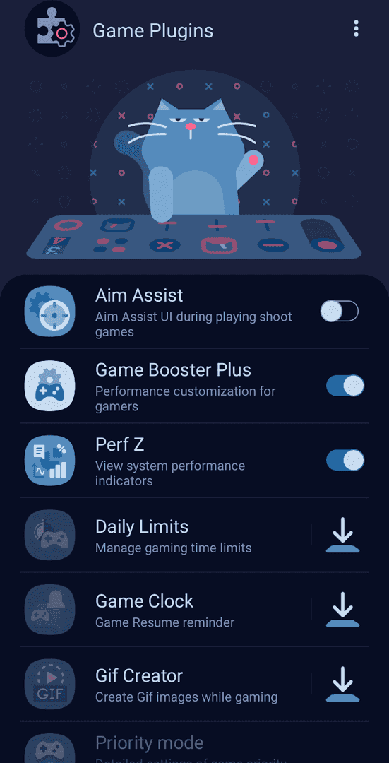 Interfejs Game Booster PUBG Mobile na Samsung Galaxy A-series