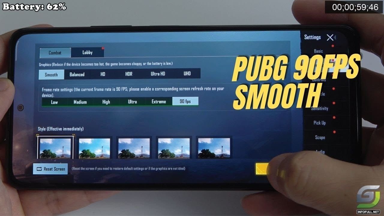 Porównanie FPS na Redmi Note w PUBG Mobile: Smooth vs Balanced
