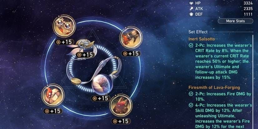 스타레일 토파즈 저코스트 relic 장착 이미지