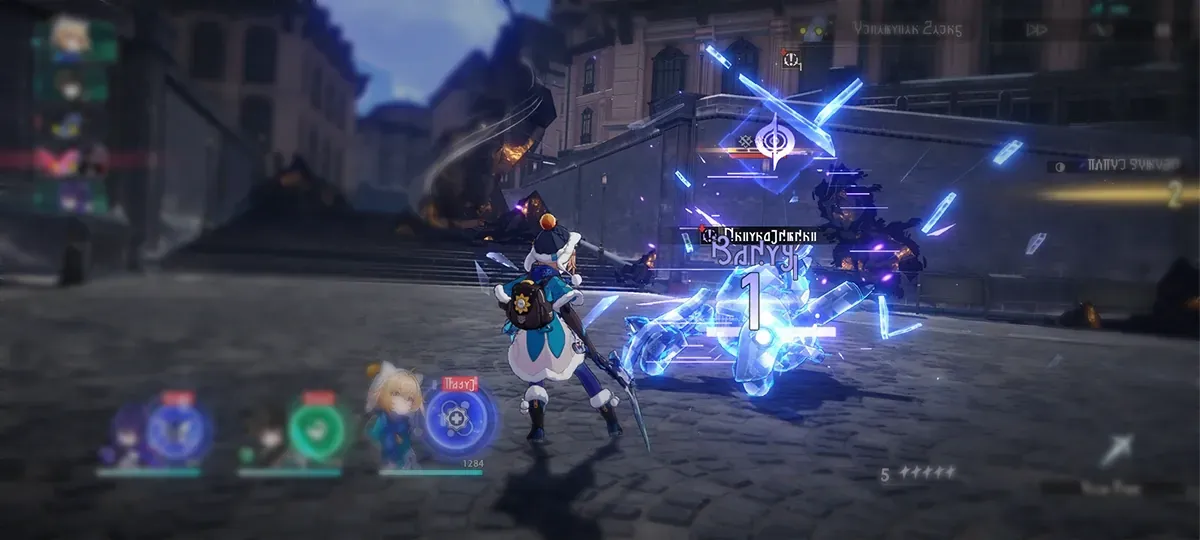 Honkai Star Rail combat interface showing Quantum Entanglement stacks and damage-over-time effects