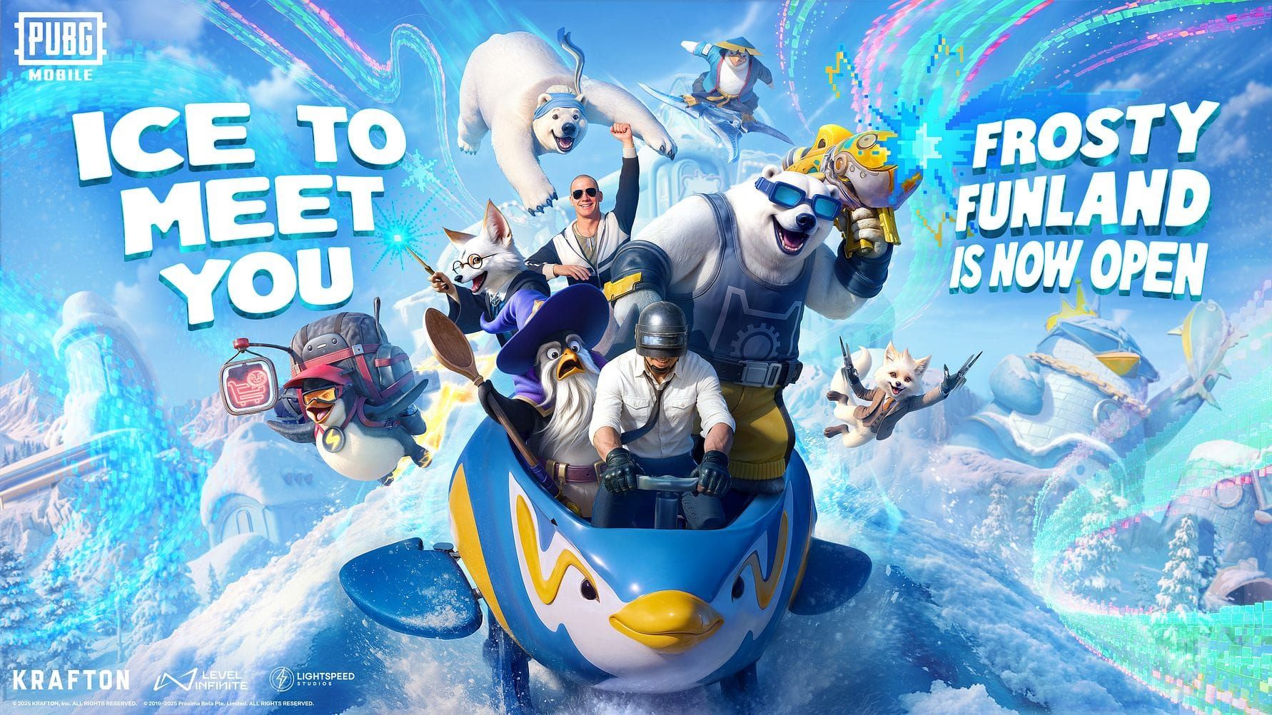 PUBG Mobile Frosty Funland map screenshot showing snow effects and ice reflections that impact performance