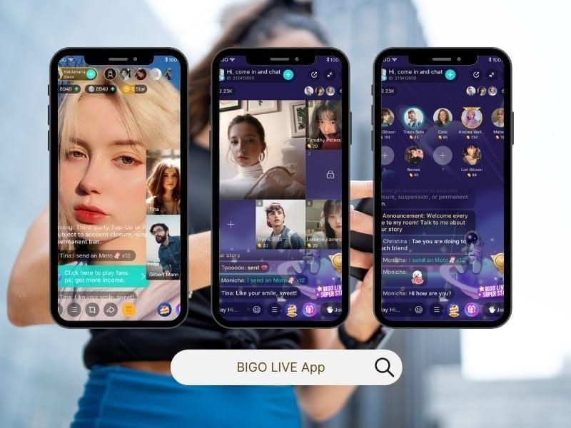 Bigo Live event participation and scheduling interface showing available events and host coordination options