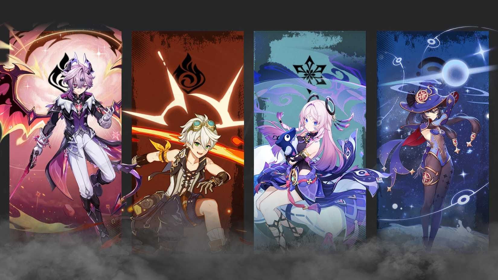 Genshin Impact team composition screenshot showing Durin with optimal party members for Overload and Vaporize teams