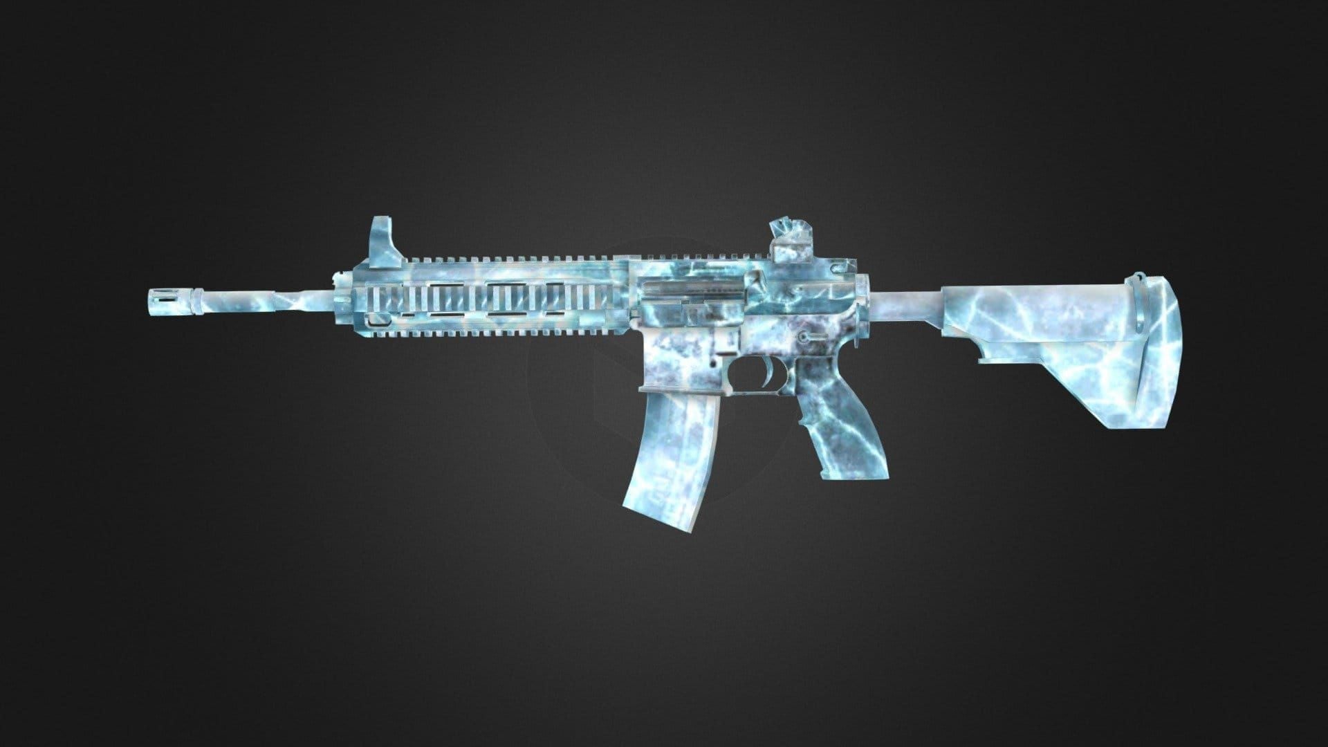 PUBG Mobile Glacier M416 weapon skin collection showing premium winter-themed designs