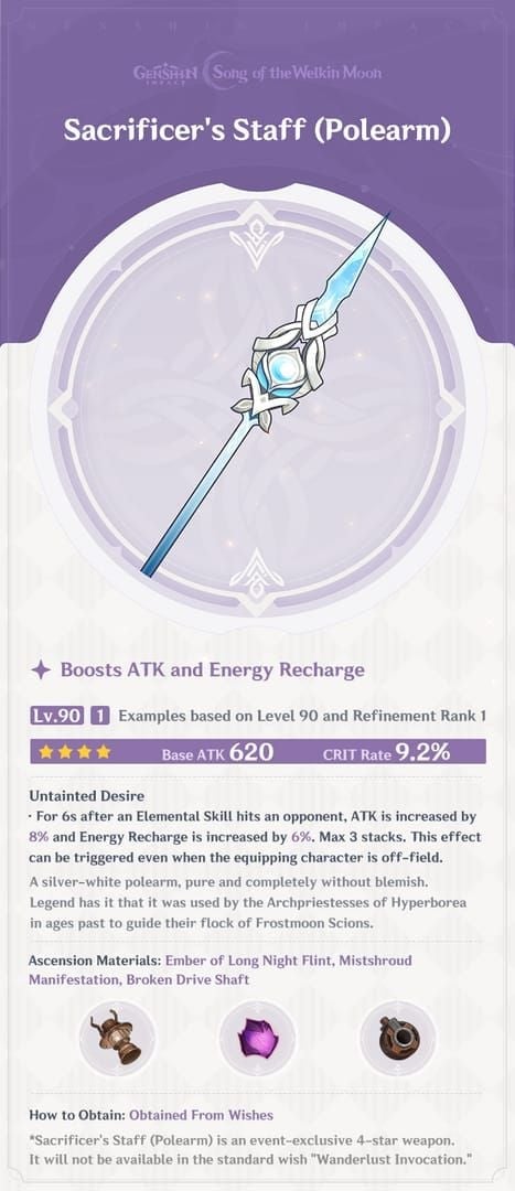 원신 루나 III 무기 정보창 - 기본 공격력 565, 공격력 퍼센트 27.6% 부옵션 표시