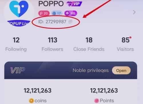 خطوات العثور على User ID في تطبيق Poppo Live