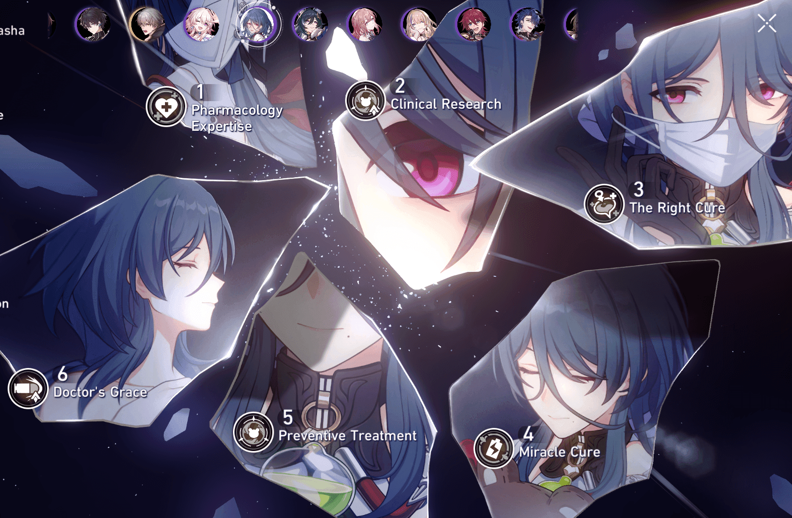 Comparison of top 4-star Honkai Star Rail characters at E6 showing Gallagher, Guinaifen, and March 7th