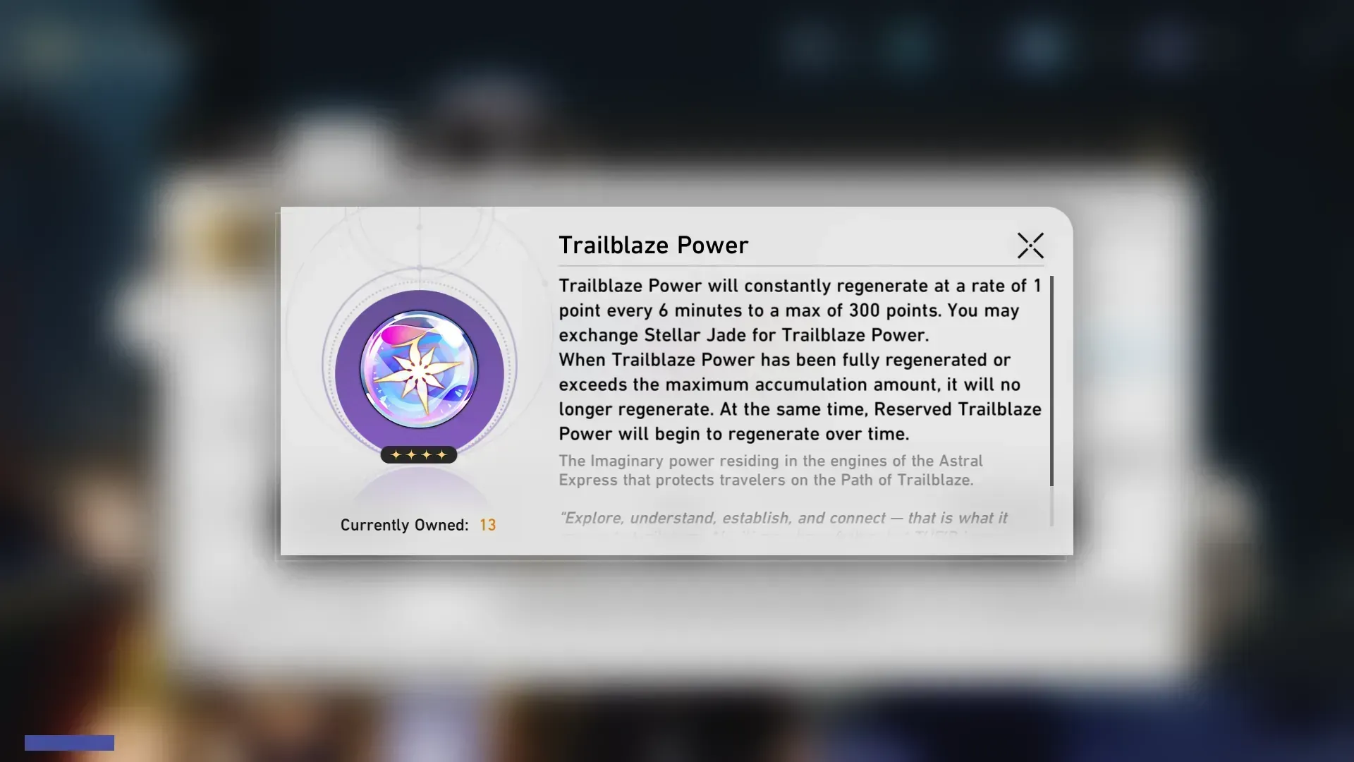 Honkai Star Rail interface showing increased Trailblaze Power cap and Smart Equip system
