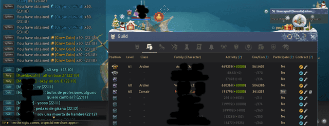 Likee guild chat interface showing member interactions and communication features