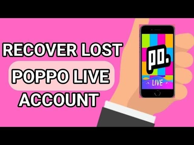 Step-by-step guide for Poppo Live account recovery showing navigation to Device Management and identifying suspicious login activity
