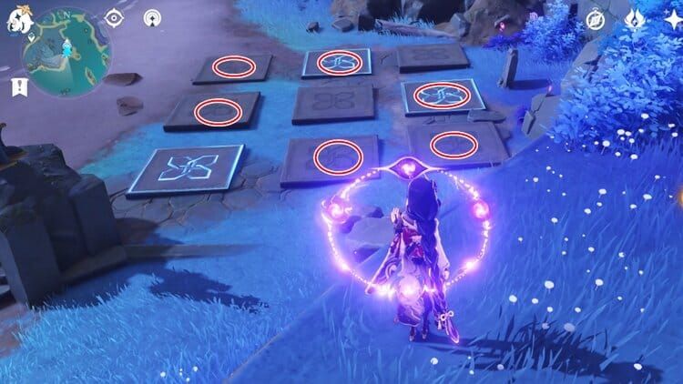 원신 얼음 호수 압력판 퍼즐 가이드 이미지