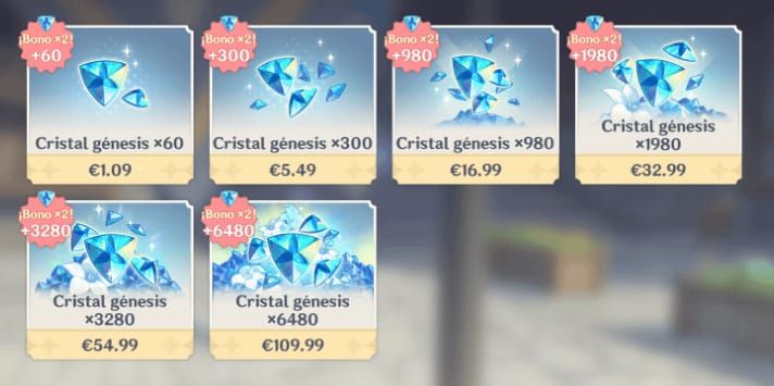 원신 제네시스 크리스탈 첫 충전 2배 보너스 비교