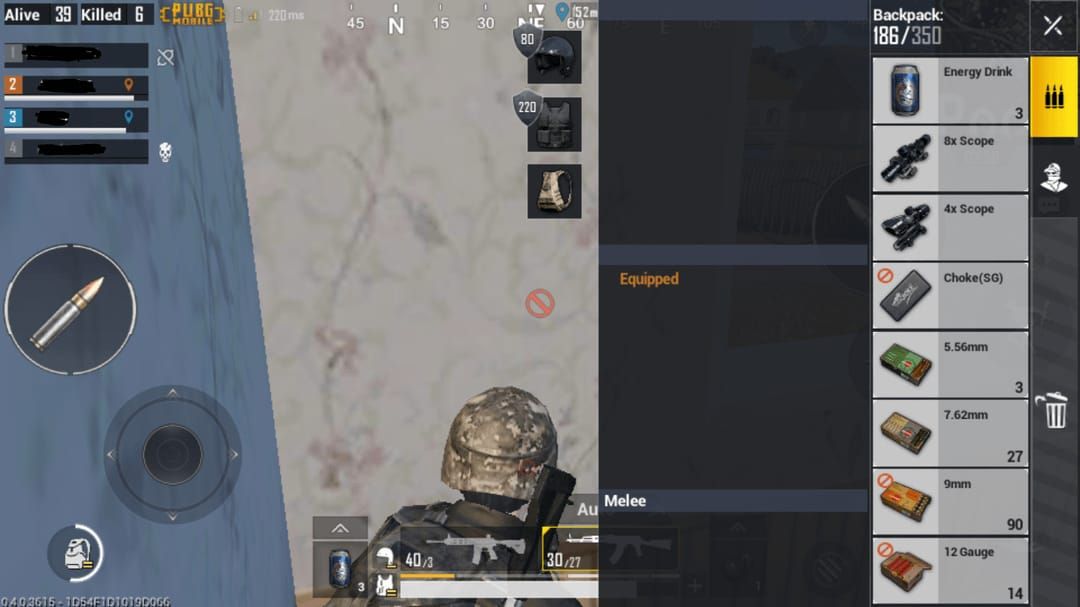 PUBG Mobile BZ Grenade loadout inventory screenshot