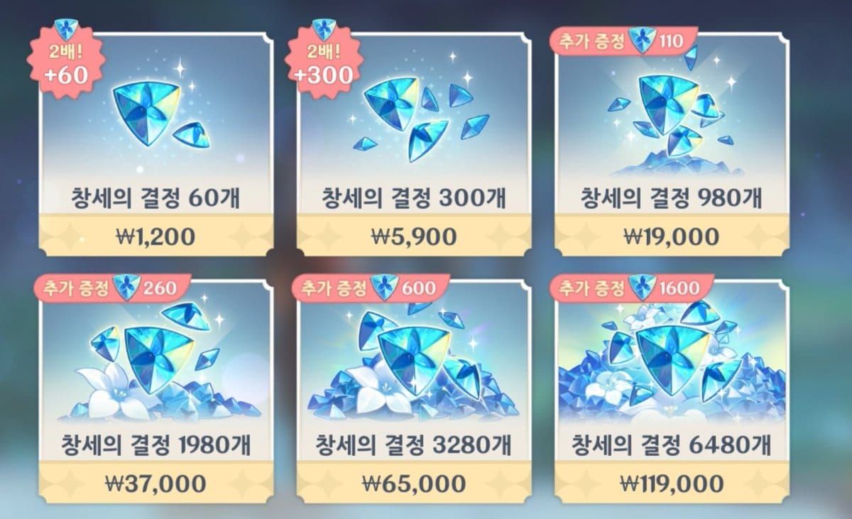 원신 천장 비용 쿠폰 적용 전후 비교 차트