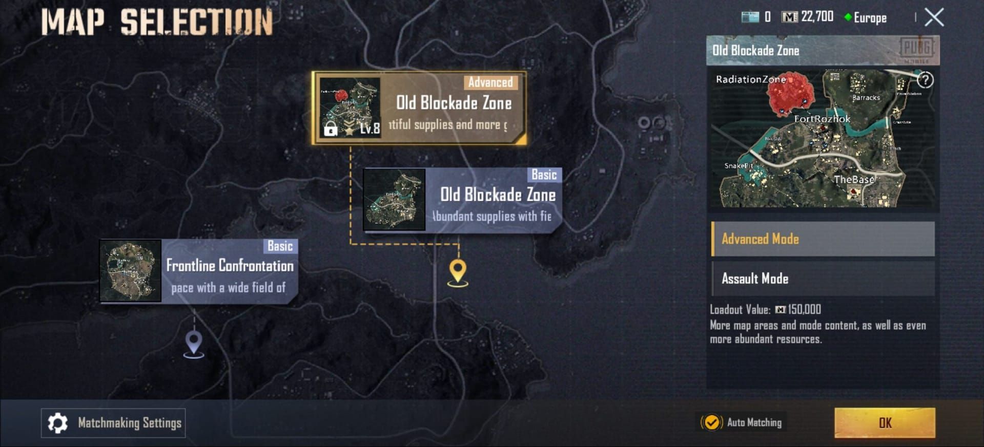 PUBG Mobile Metro Royale map showing Fabled equipment farming zones and bunkers