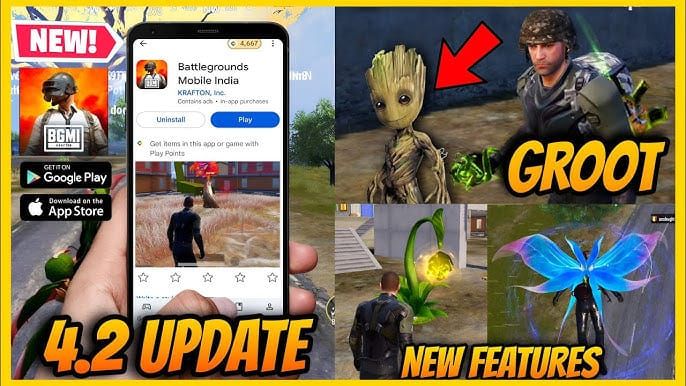 Компаньон Groot в режиме PrimeWood Genesis PUBG Mobile 4.2