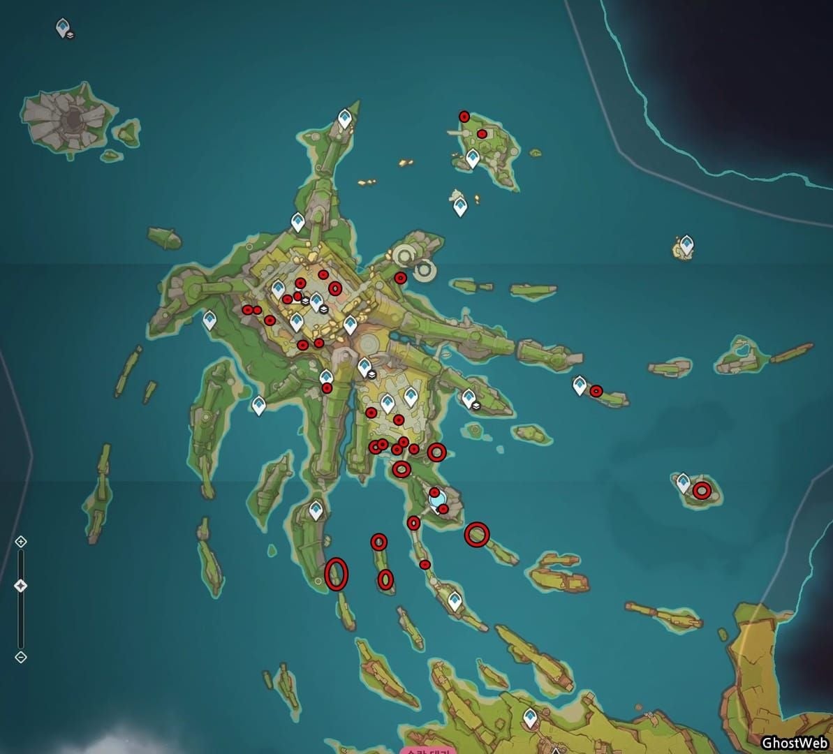 원신 오치카나타 잿보라꽃 수집 루트 맵