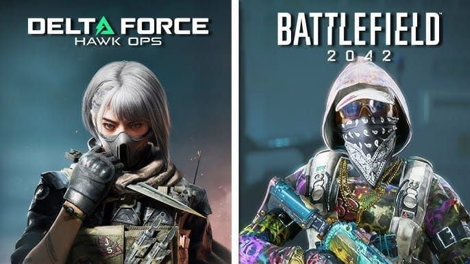 Comparison of enemy highlight colors on dark map in Delta Force