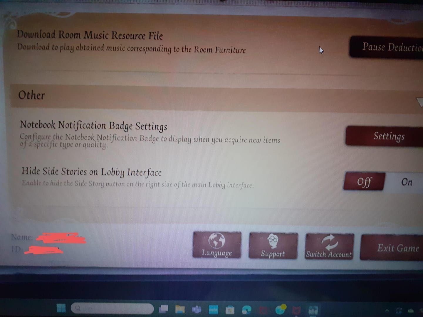 Identity V User Center account binding and unbind interface