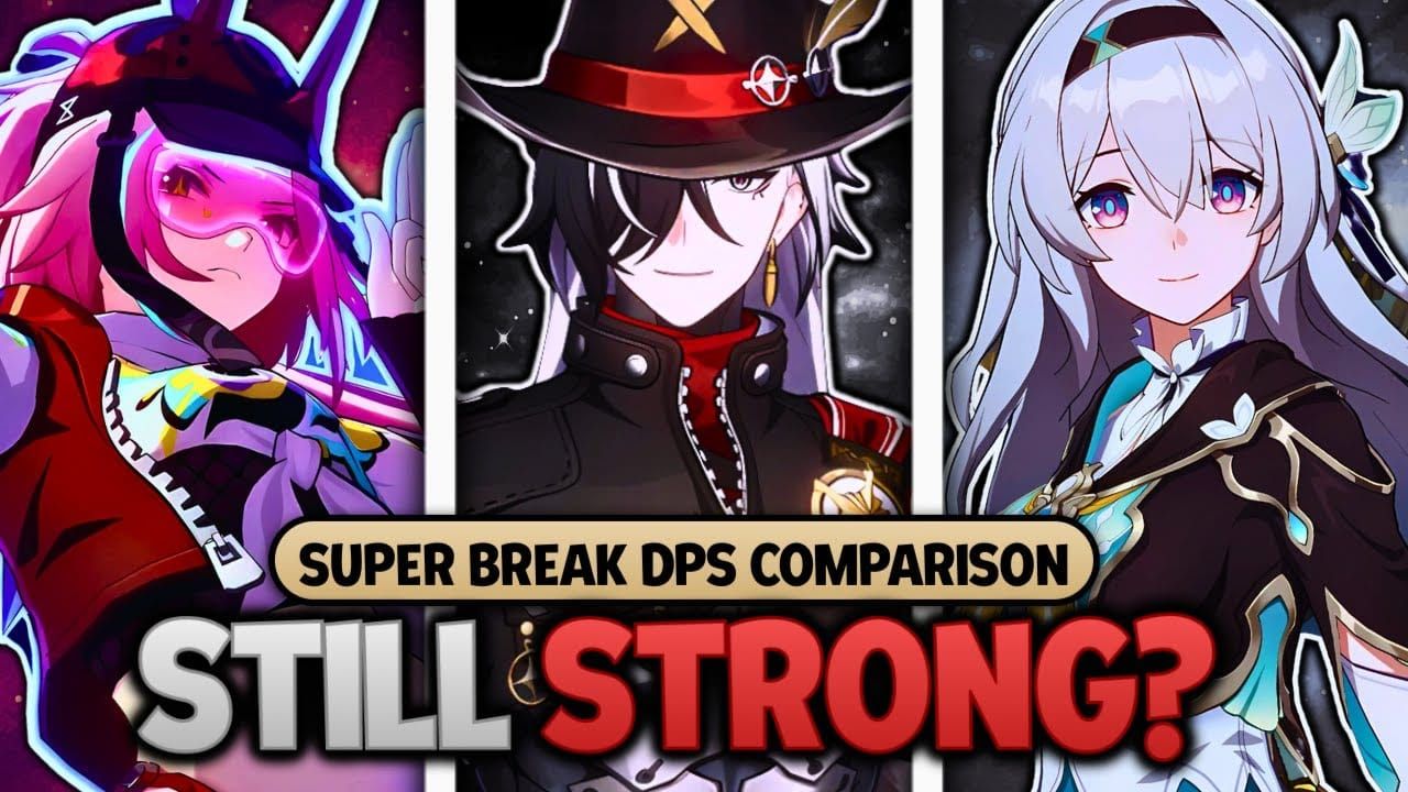 Comparison chart of Honkai Star Rail Super Break damage at 180%, 250%, and 360% Break Effect thresholds