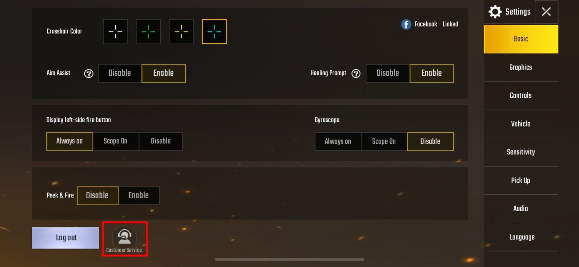 Интерфейс меню помощи PUBG Mobile с разделом Hacked account