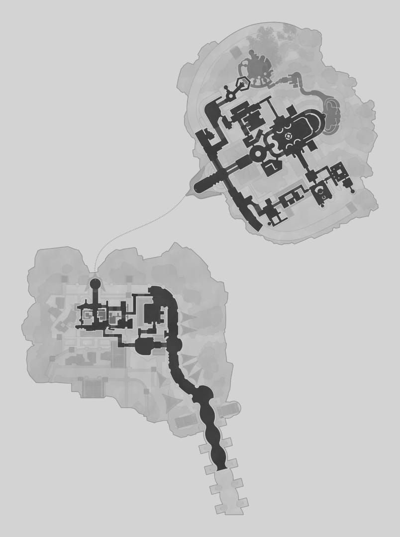 Honkai Star Rail map of Eternal Holy City Okhema showing Living Flames of Georios locations
