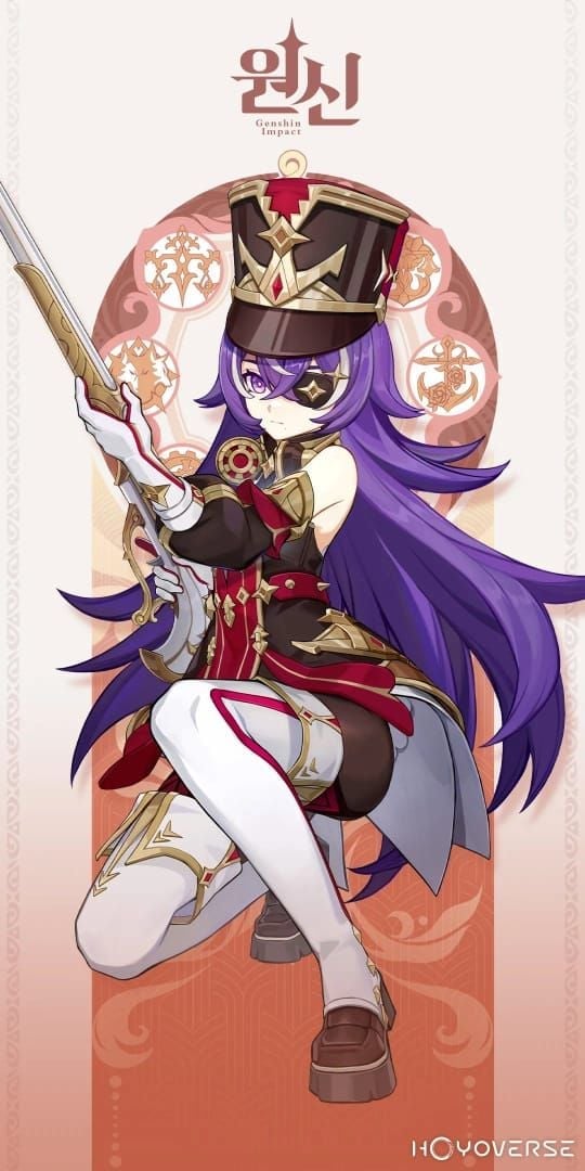 원신 슈브르즈 4성 불 원소 장병기 캐릭터 공식 아트워크