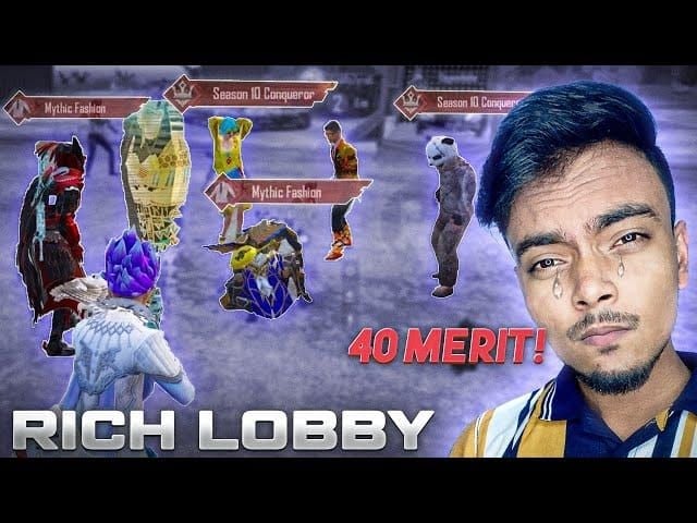 PUBG Mobile lobby interface displaying merit score via helmet icon