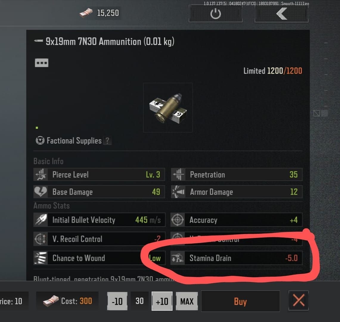 Arena Breakout knife vs M4 stamina drain comparison