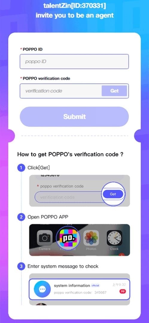 Step-by-step guide to joining Poppo Live agency via app settings