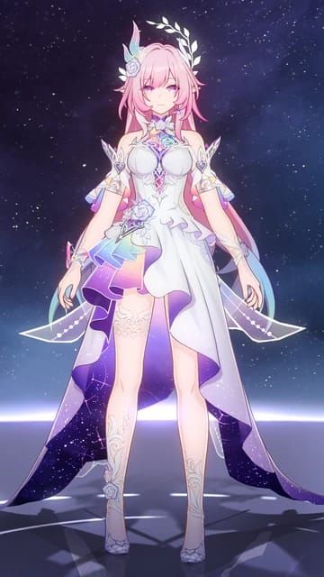 Cyrene character artwork from Honkai Star Rail, representing Elysia mapping in Amphoreus lore