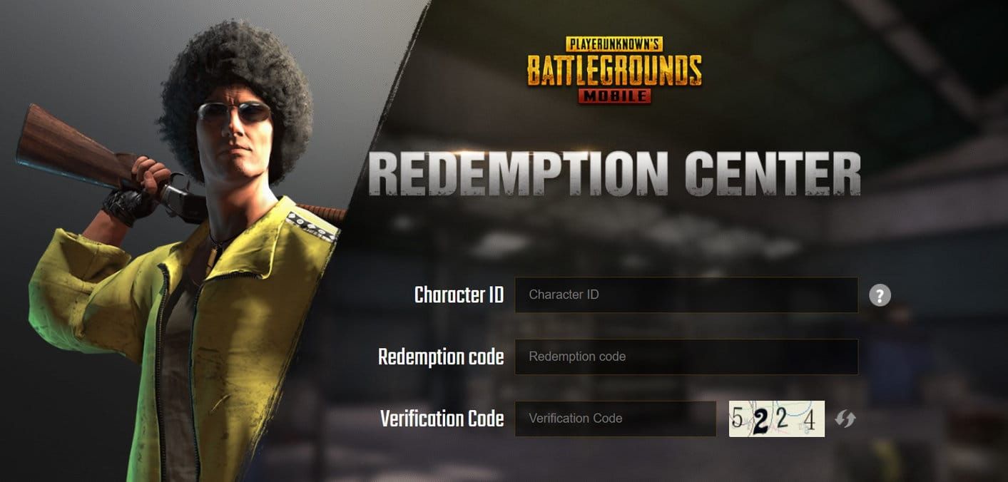 Интерфейс активации Redeem Code в PUBG Mobile