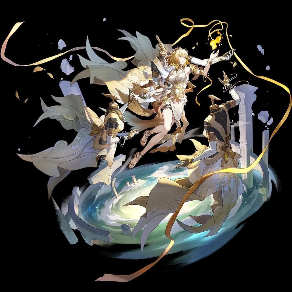 스타레일 아글라에아와 소환수 의상공 캐릭터 아트워크