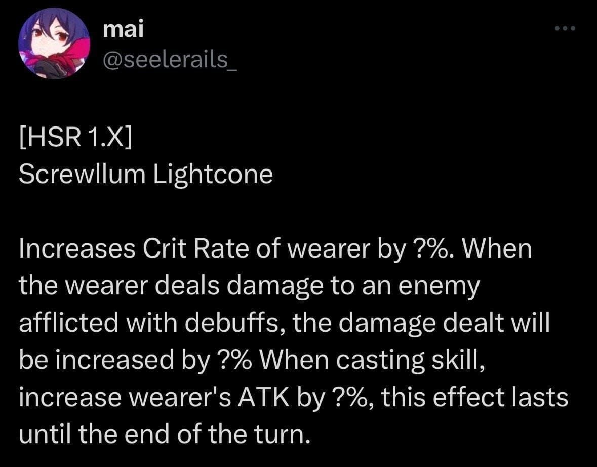 Damage comparison chart: S5 Breakfast vs 5-star Light Cones for Screwllum in Honkai Star Rail