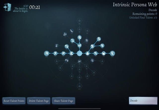 Identity V persona web talent build interface for Duo-Training meta