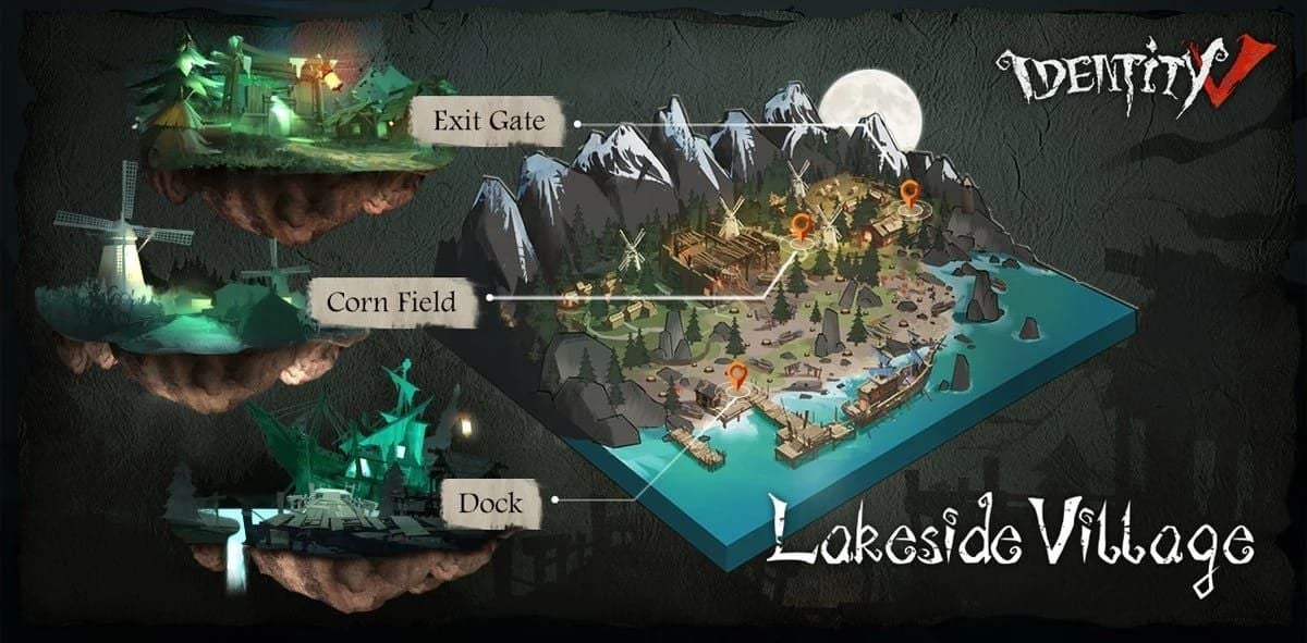 Identity V Lakeside Village map for large map survivor pair strategies