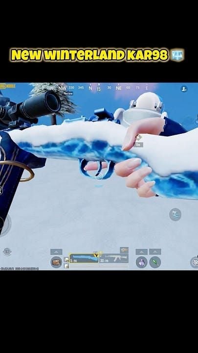 PUBG Mobile Winterland Kar98K sniper rifle with icy AOE effects