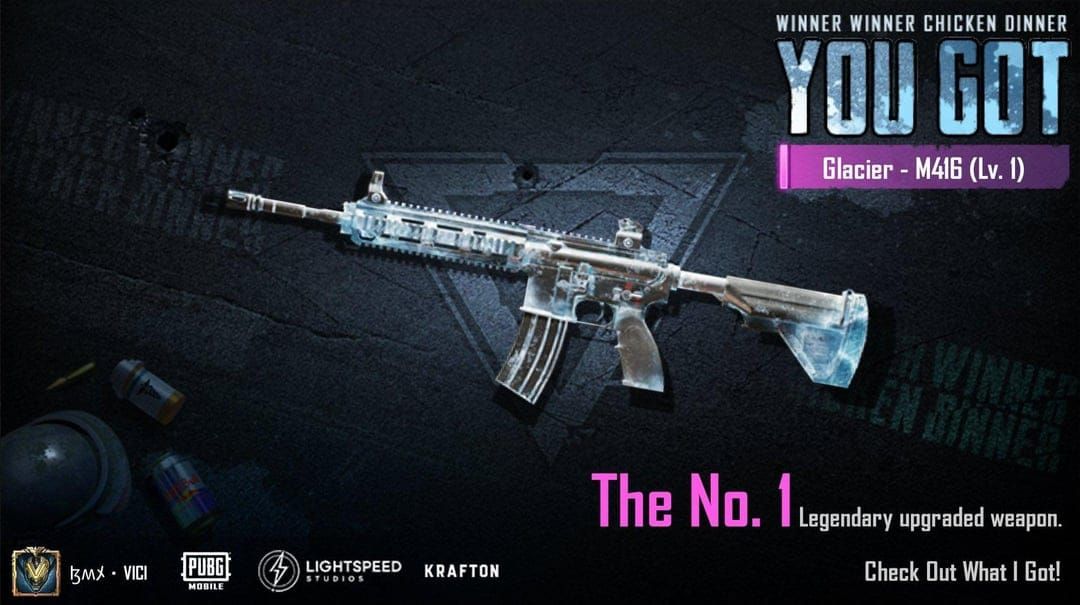 Улучшенный скин Glacier M416 в PUBG Mobile
