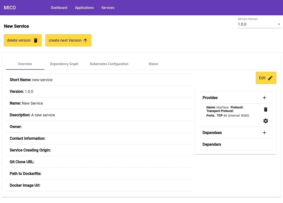MICO app bottom navigation with Me tab open to customer service